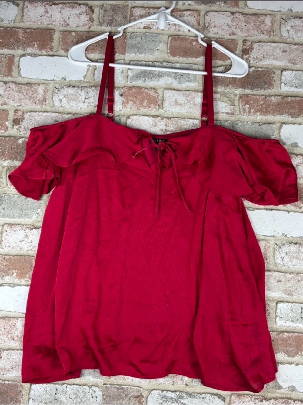 Women's Red Off-Shoulder Ruffle Camisole